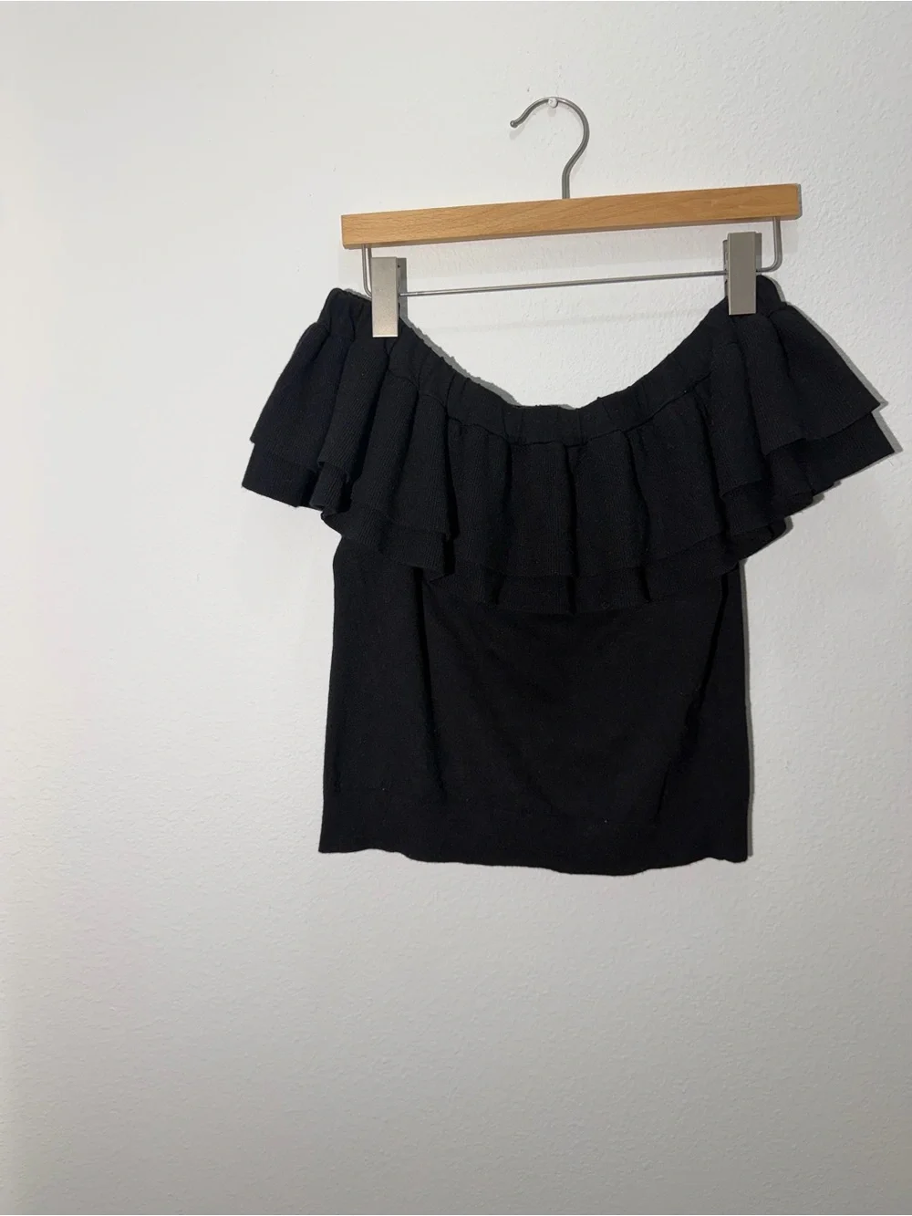 J. Crew Black Off-Shoulder Knit size S